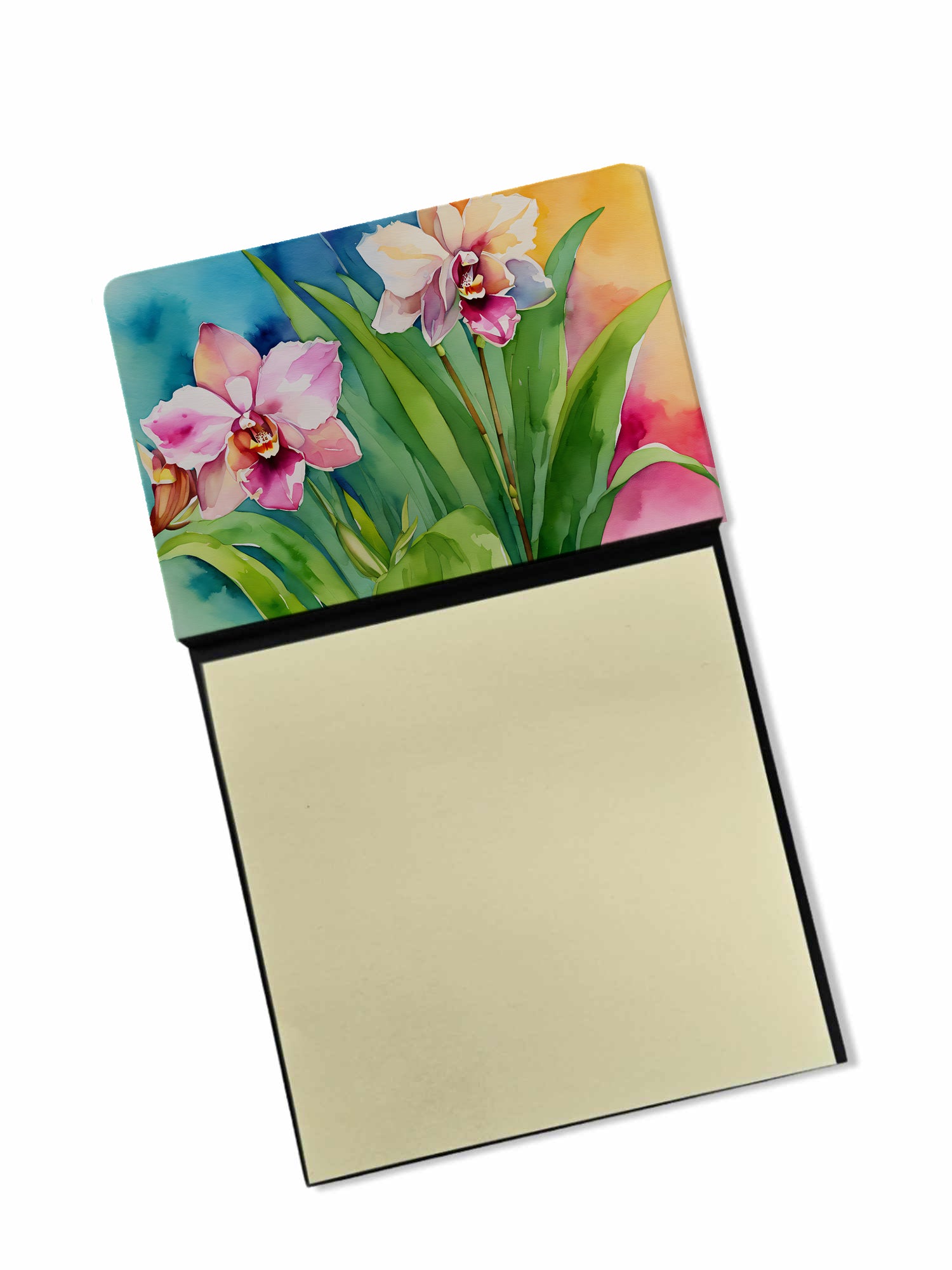 Buy this Orchids in Watercolor Sticky Note Holder