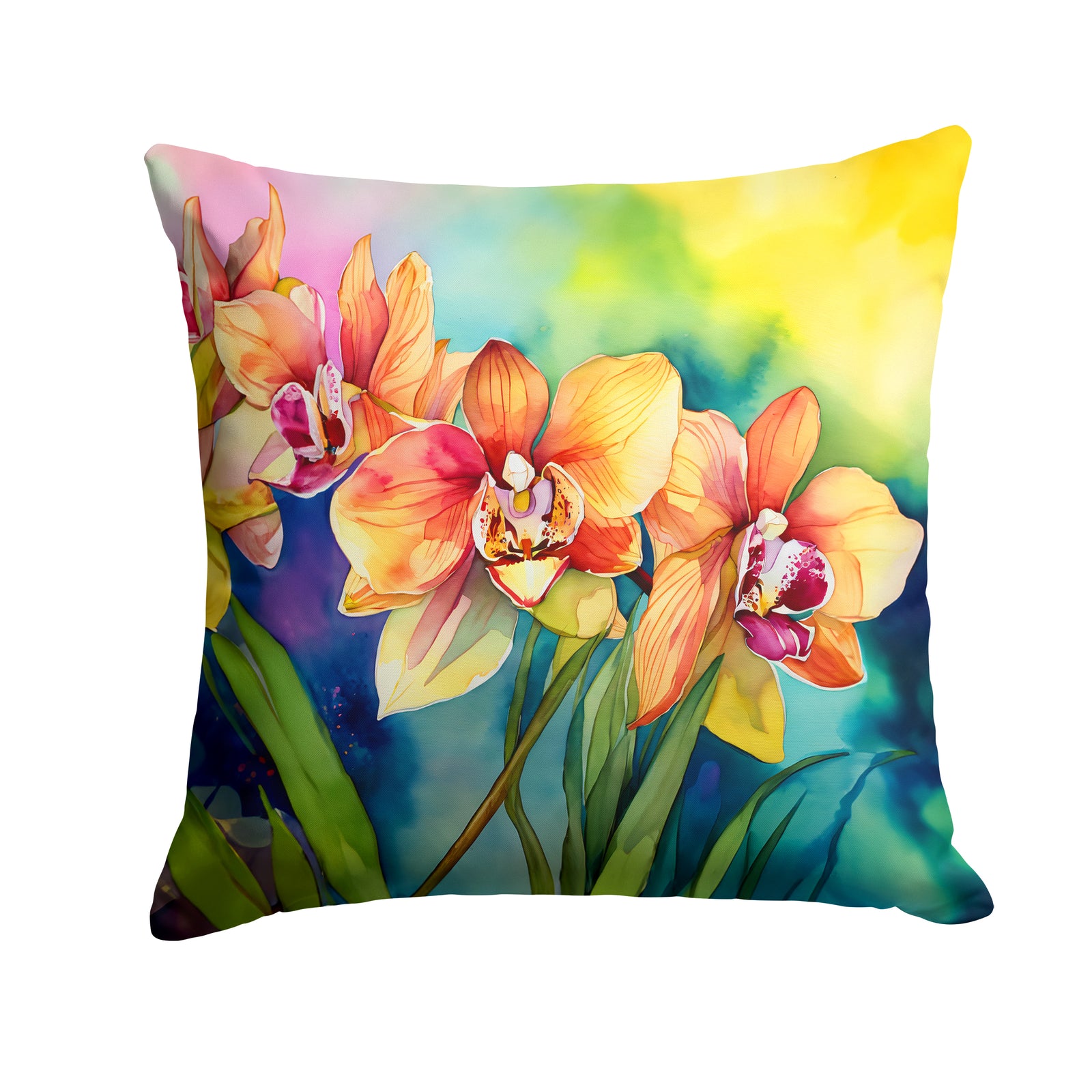 Buy this Orchids in Watercolor Throw Pillow