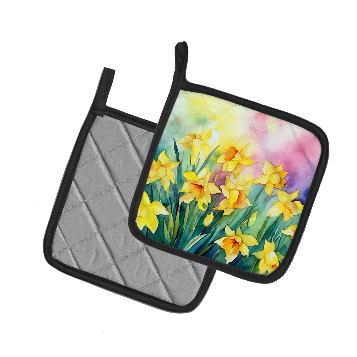 Buy this Daffodils in Watercolor Pair of Pot Holders