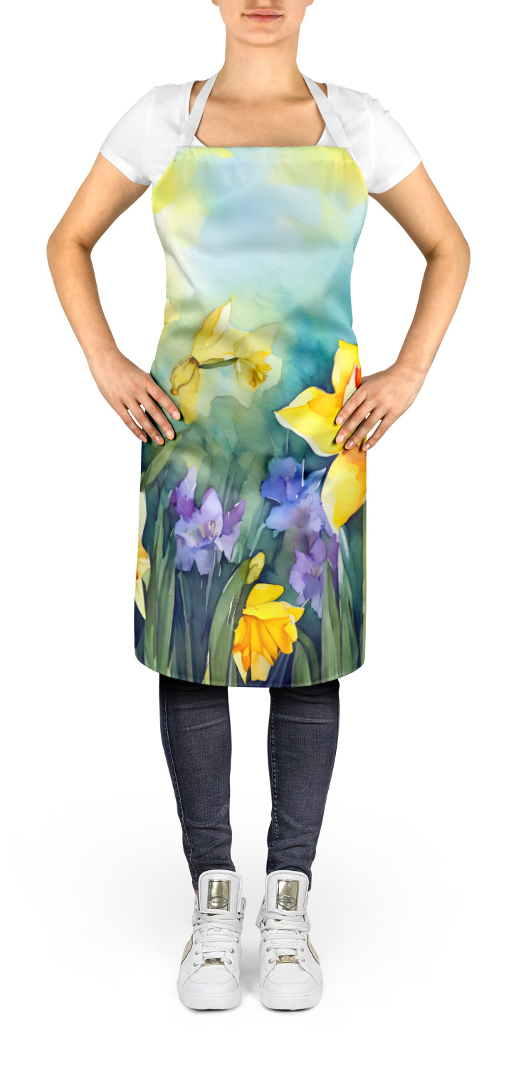 Daffodils in Watercolor Apron