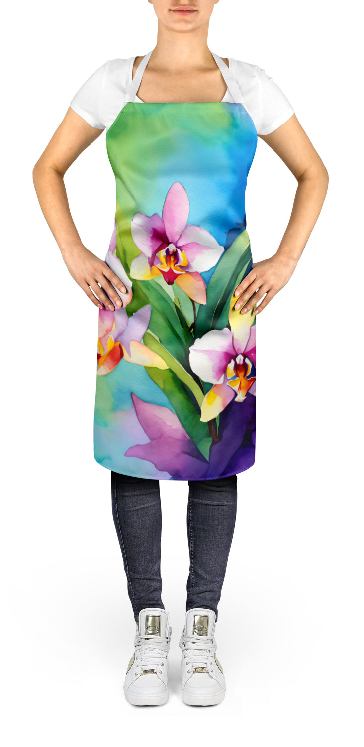 Buy this Orchids in Watercolor Apron