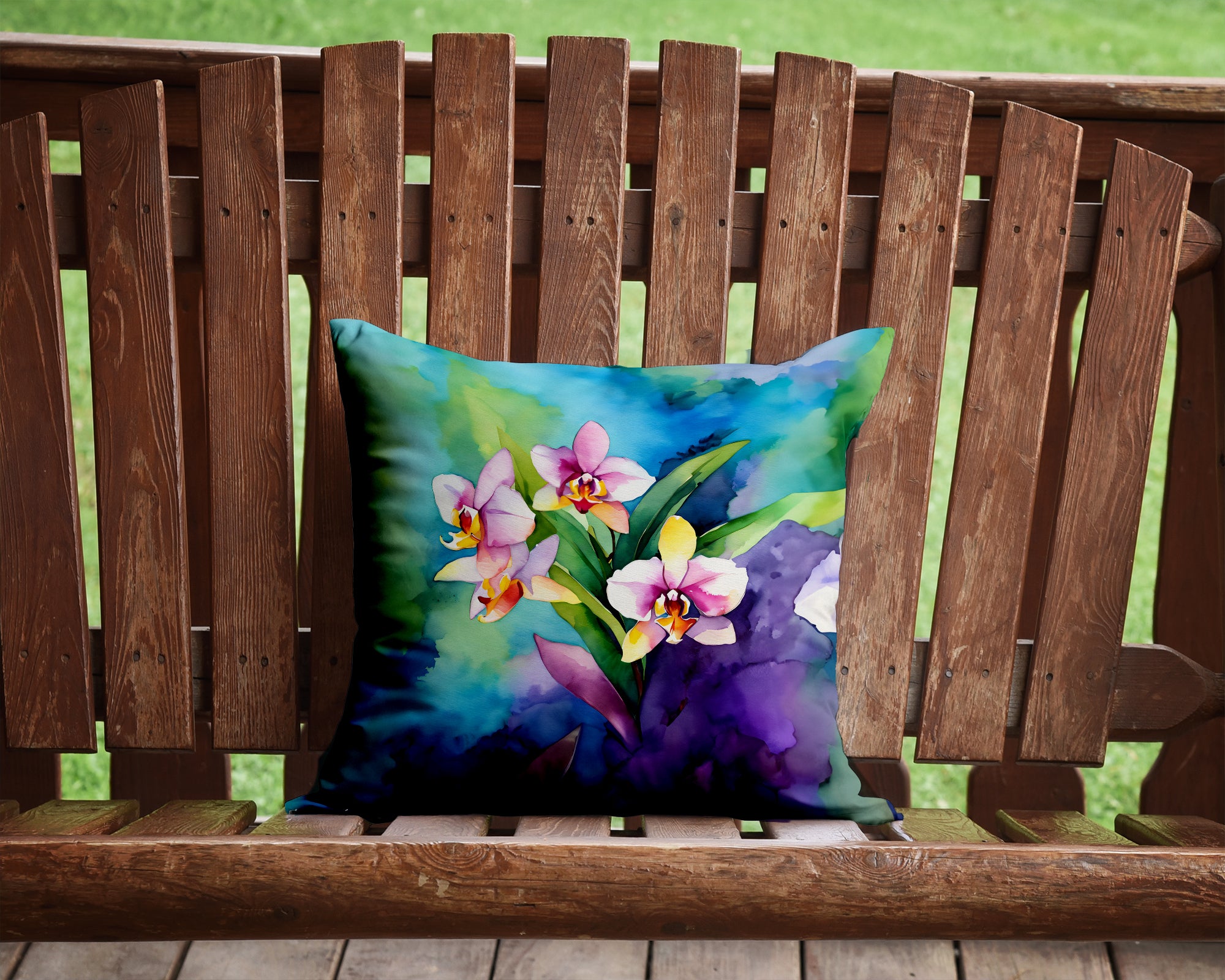 Buy this Orchids in Watercolor Throw Pillow