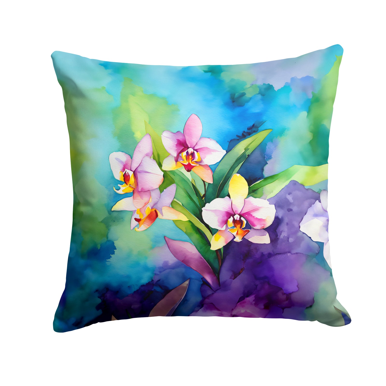 Buy this Orchids in Watercolor Throw Pillow