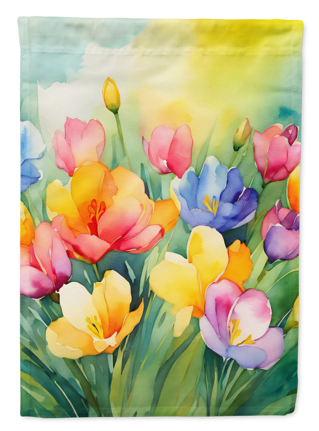 Buy this Freesias in Watercolor House Flag