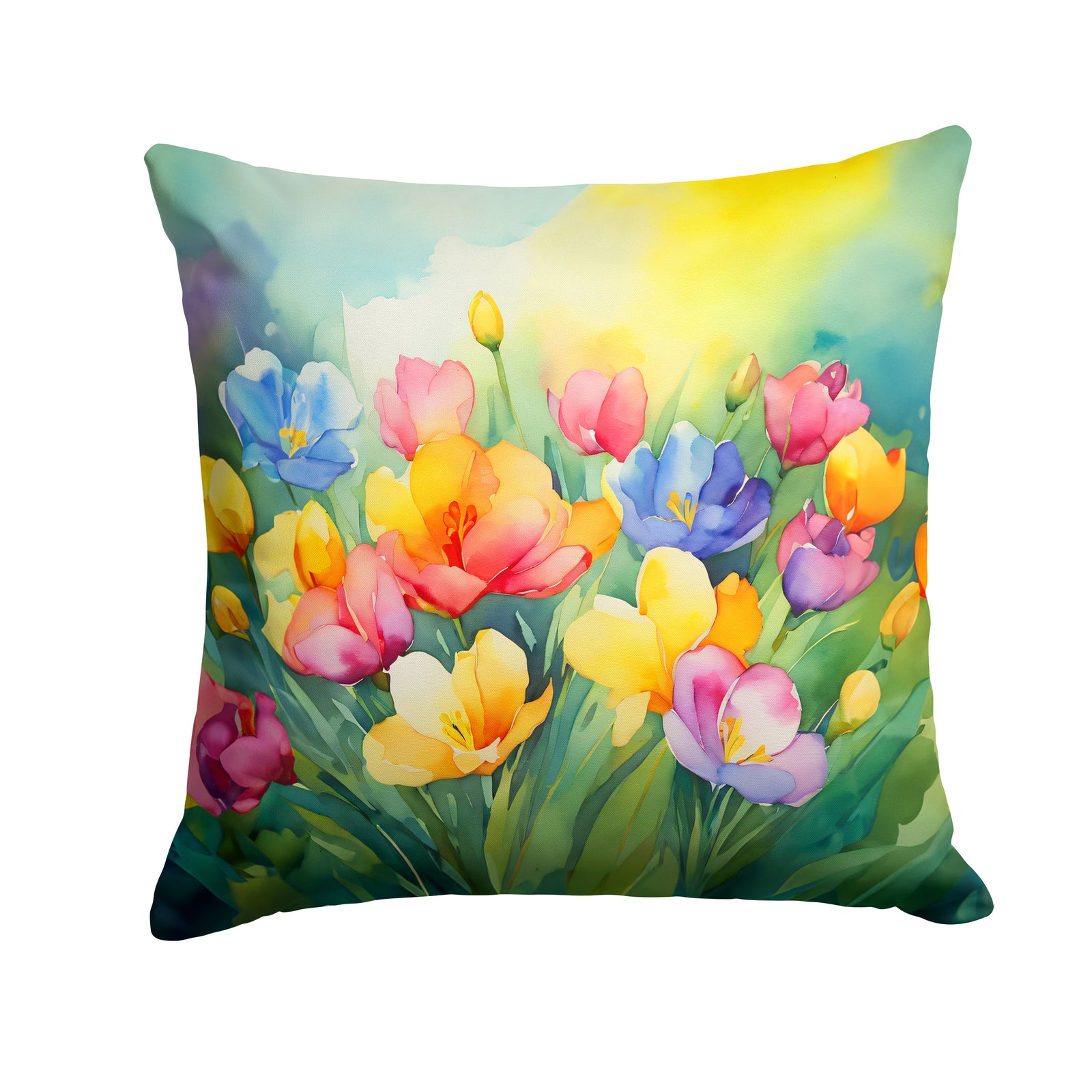 Buy this Freesias in Watercolor Throw Pillow