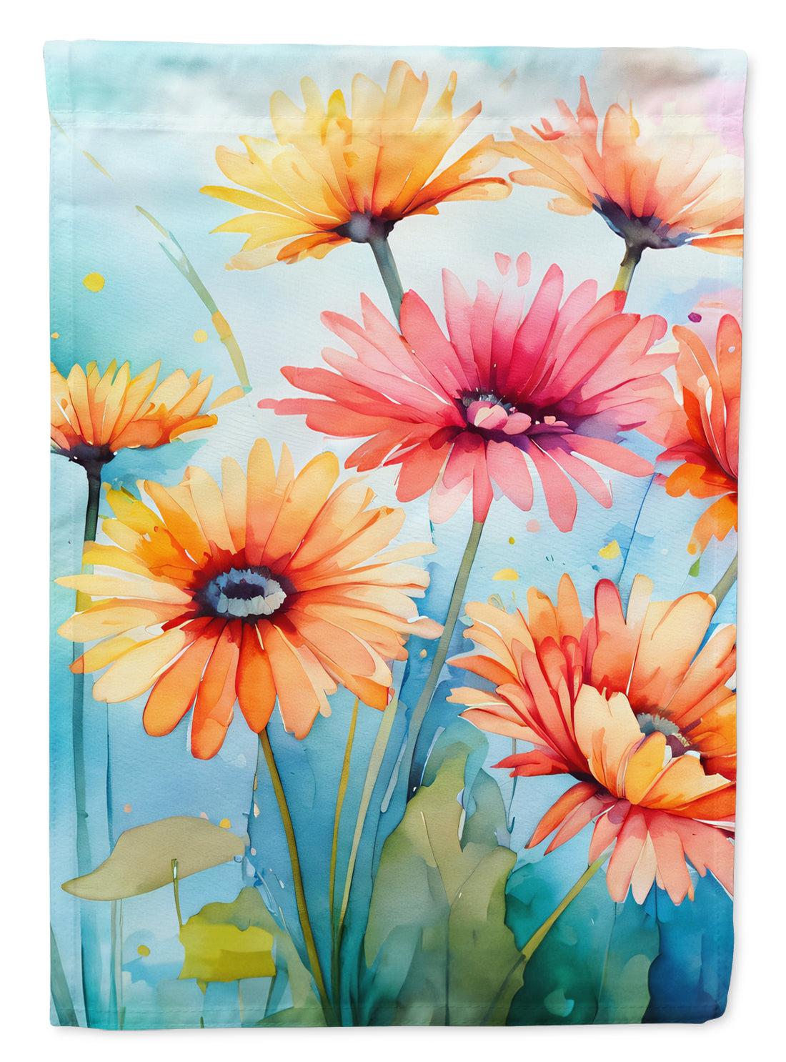 Buy this Gerbera Daisies in Watercolor House Flag