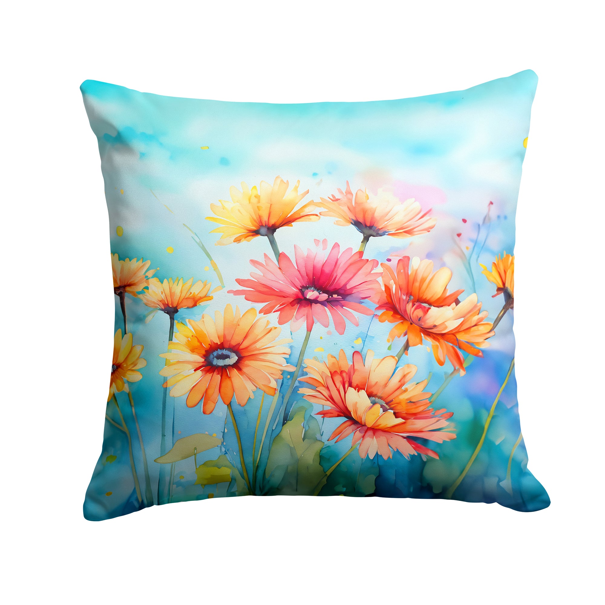 Buy this Gerbera Daisies in Watercolor Throw Pillow