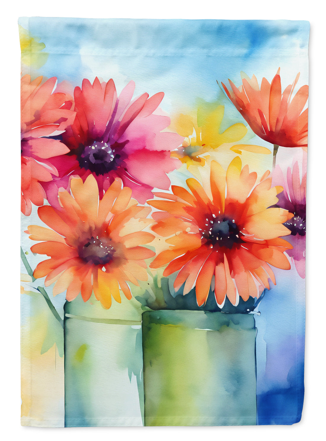 Buy this Gerbera Daisies in Watercolor Garden Flag