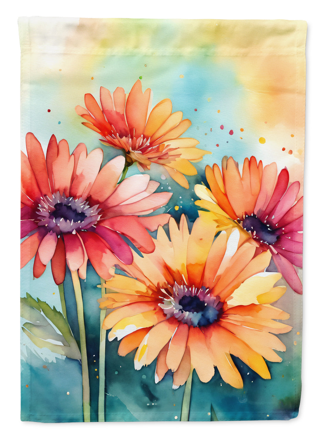 Buy this Gerbera Daisies in Watercolor House Flag