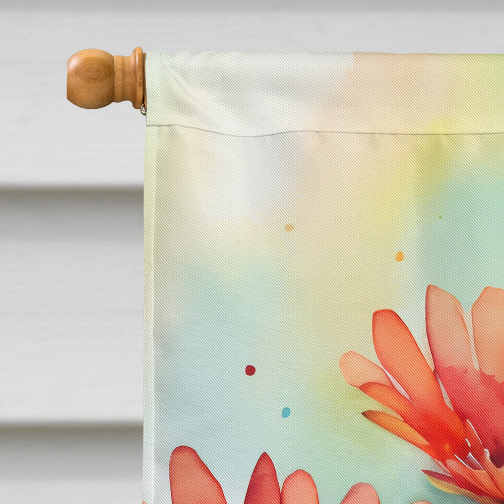 Gerbera Daisies in Watercolor House Flag