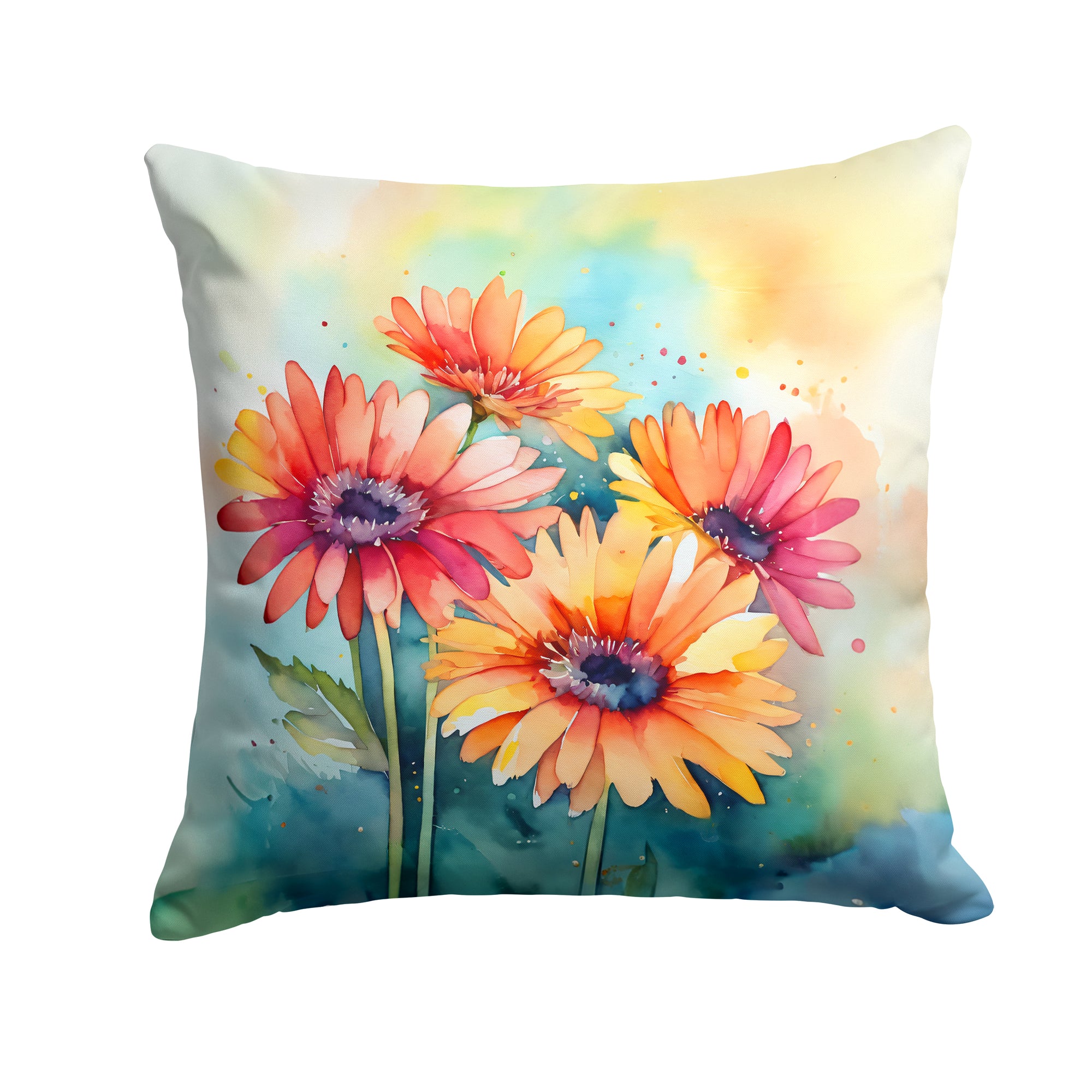 Buy this Gerbera Daisies in Watercolor Throw Pillow