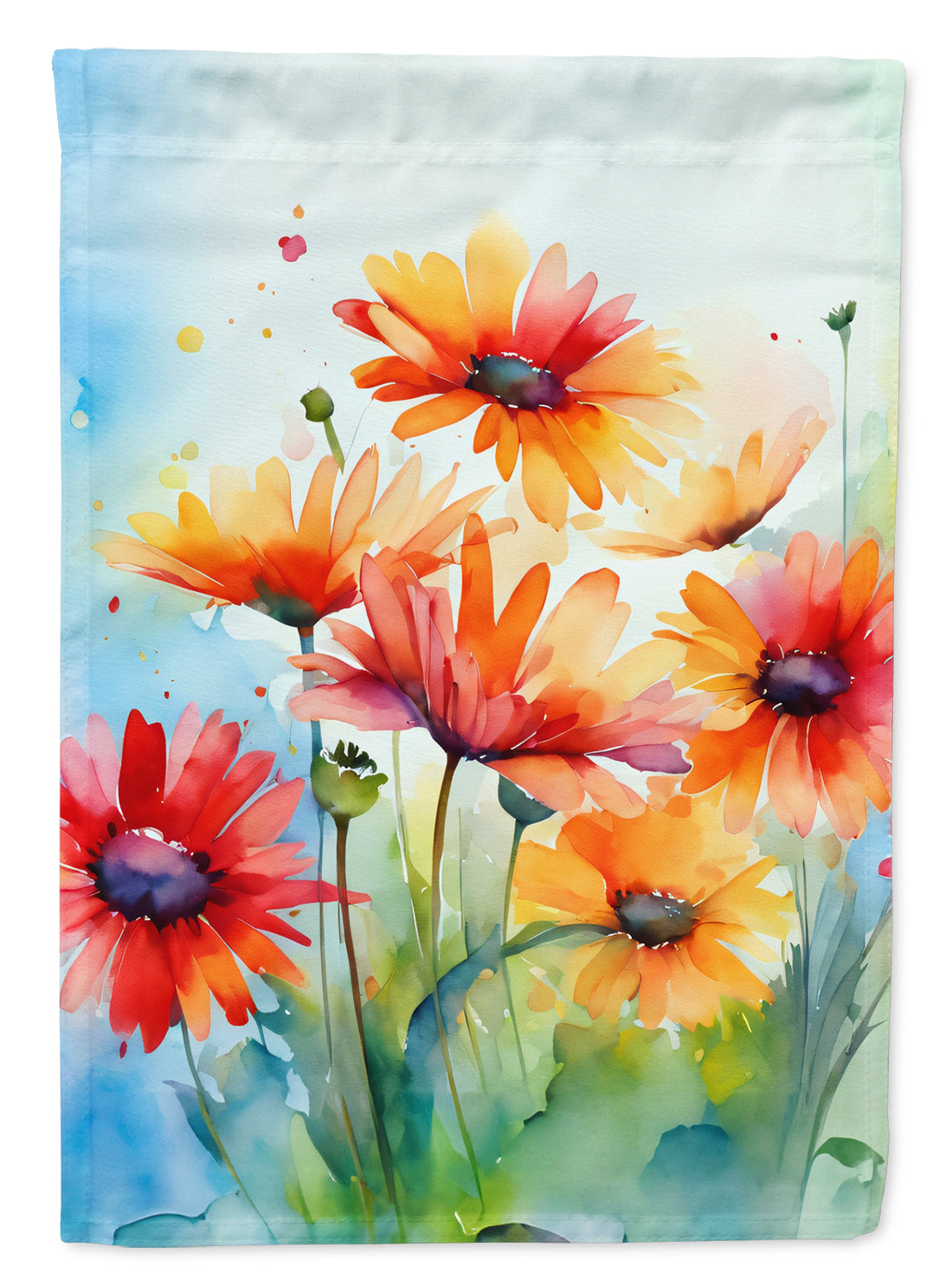 Buy this Gerbera Daisies in Watercolor House Flag