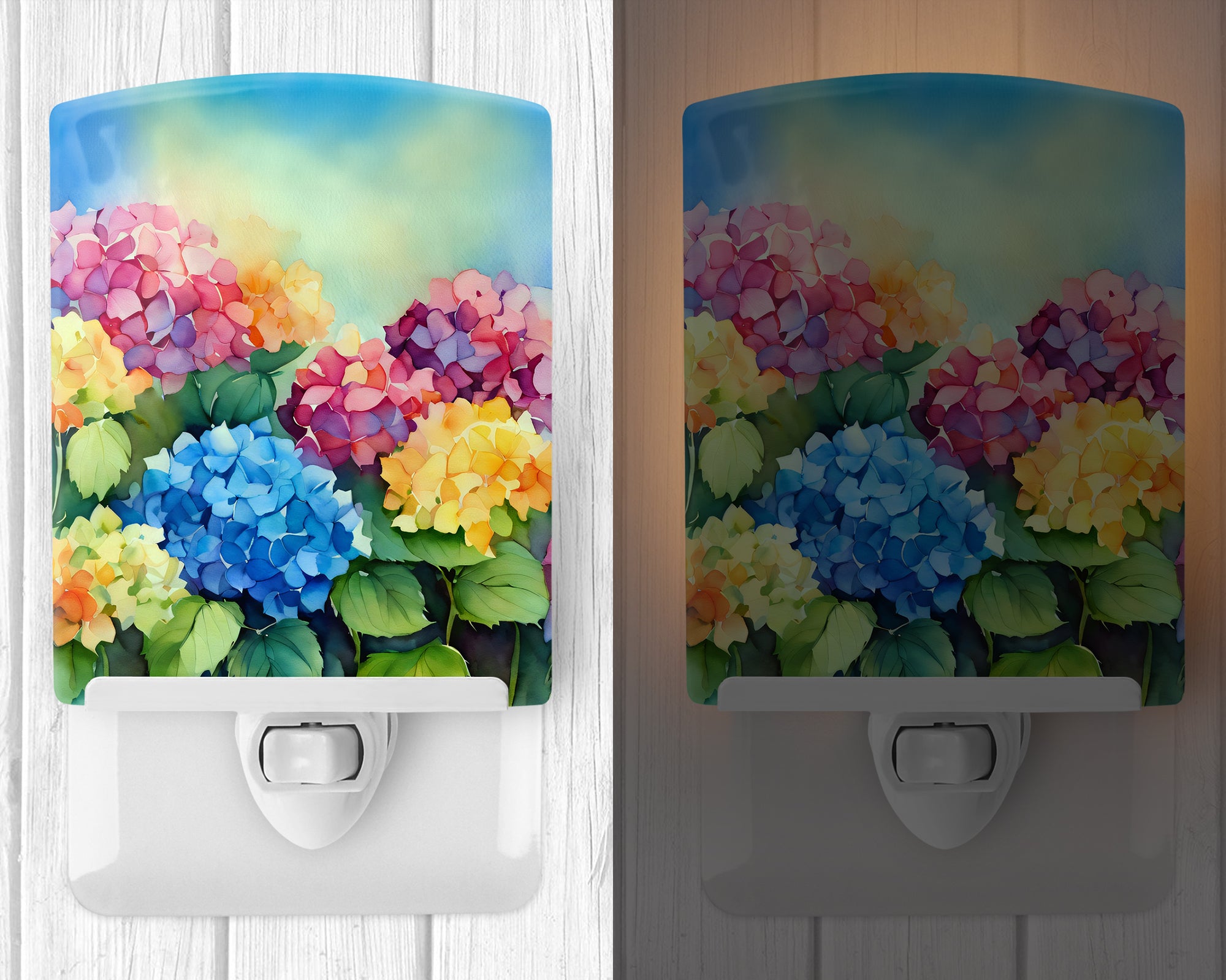 Buy this Hydrangeas in Watercolor Ceramic Night Light