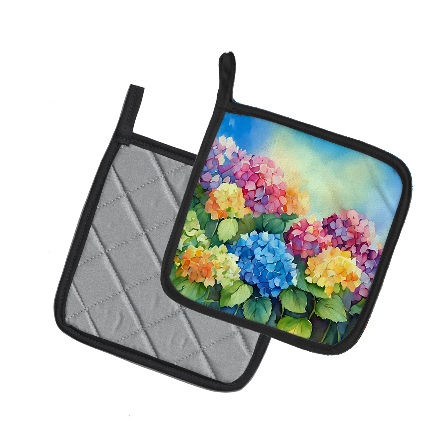 Buy this Hydrangeas in Watercolor Pair of Pot Holders