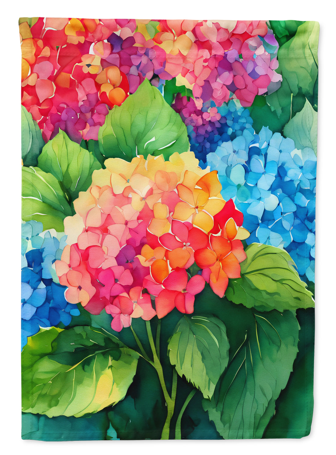 Buy this Hydrangeas in Watercolor House Flag