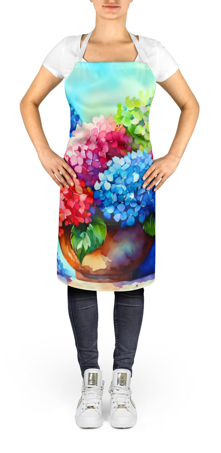 Hydrangeas in Watercolor Apron