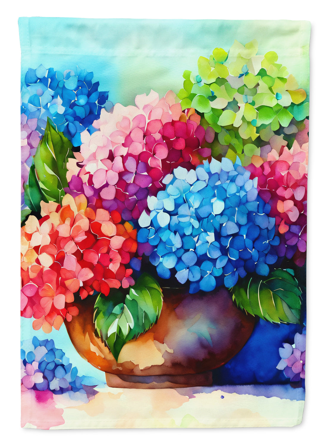 Buy this Hydrangeas in Watercolor House Flag