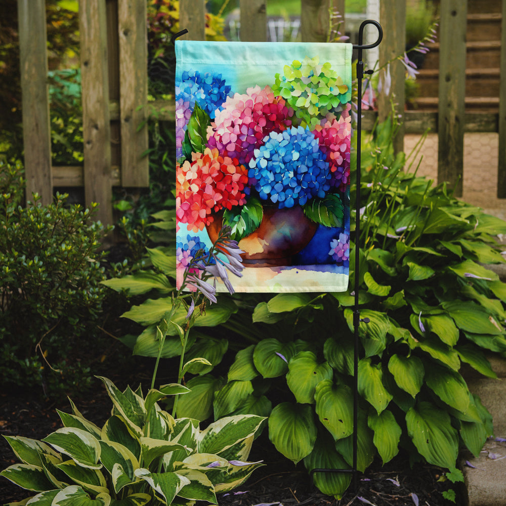 Hydrangeas in Watercolor Garden Flag