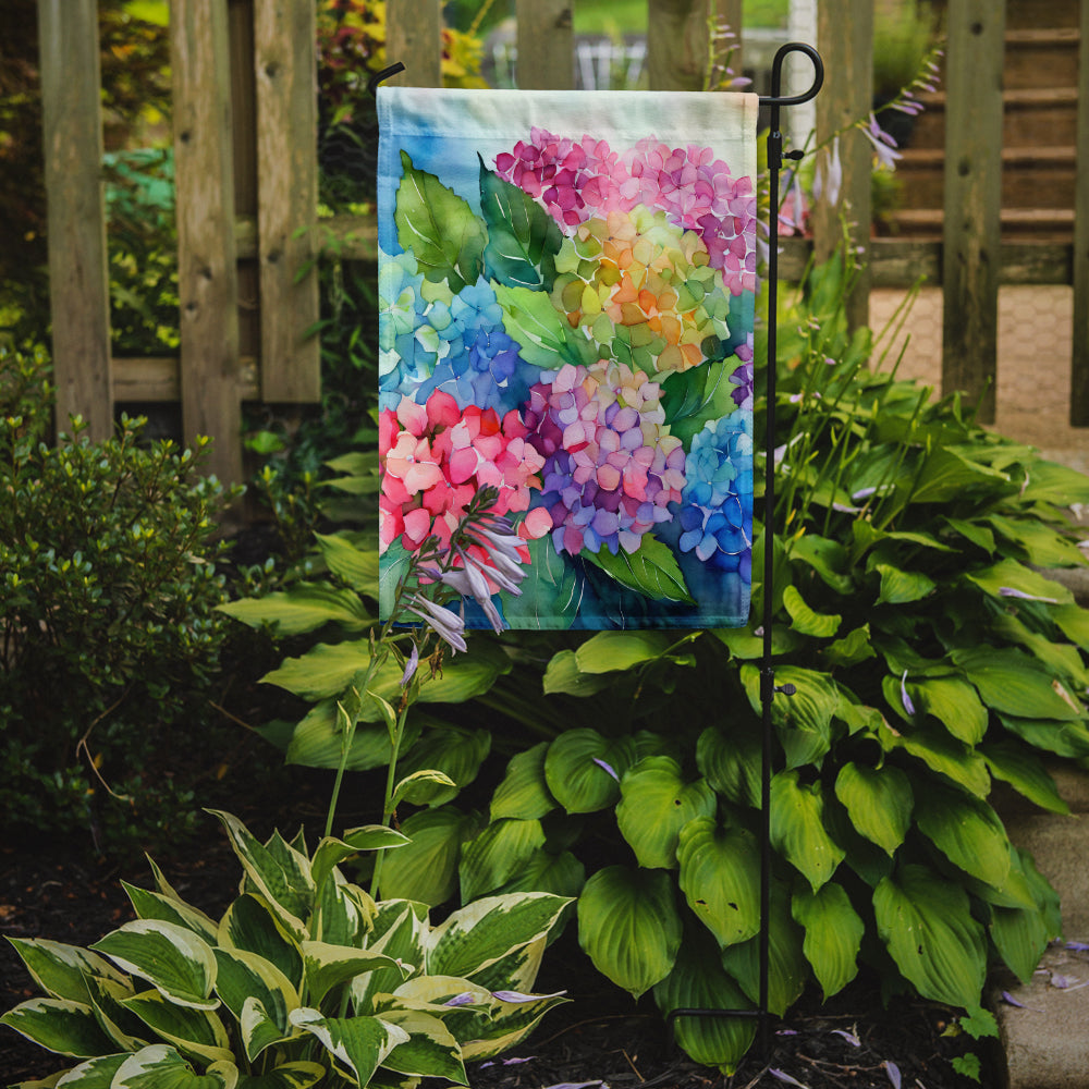 Hydrangeas in Watercolor Garden Flag