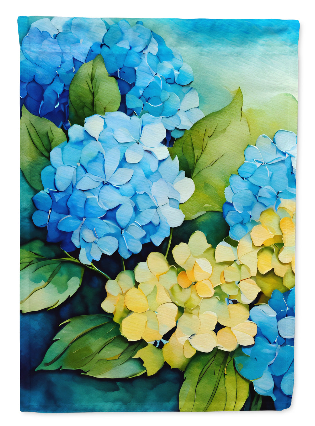 Buy this Hydrangeas in Watercolor House Flag