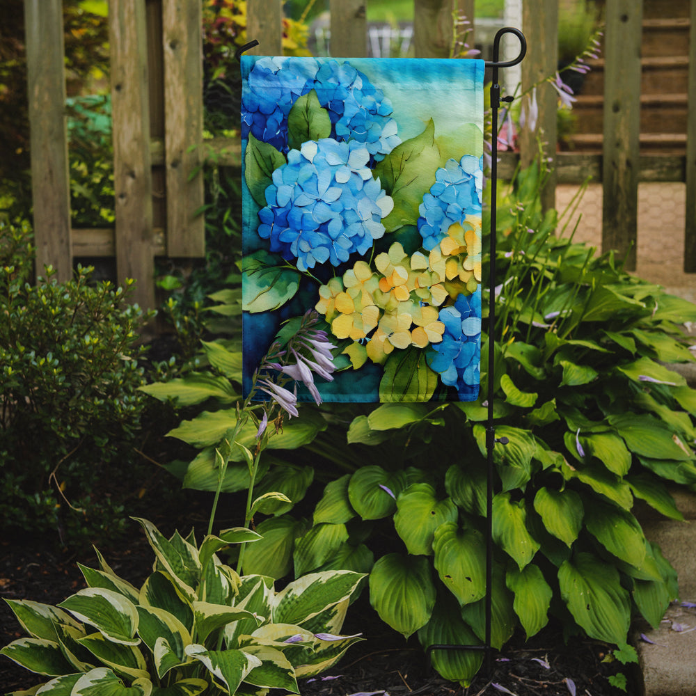 Hydrangeas in Watercolor Garden Flag