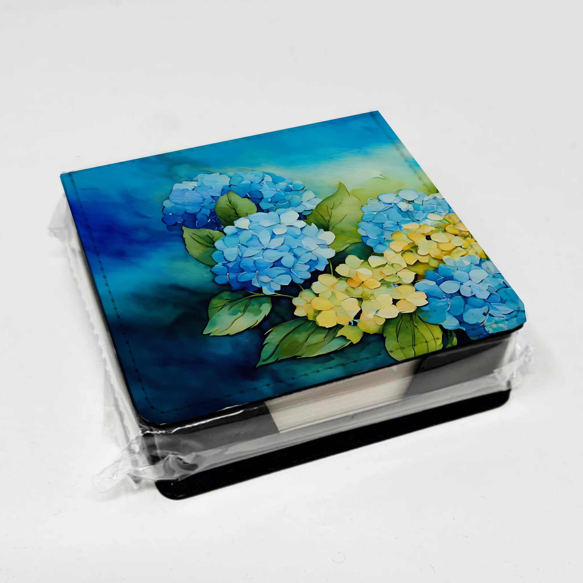 Hydrangeas in Watercolor PU Leather Note Paper Holder