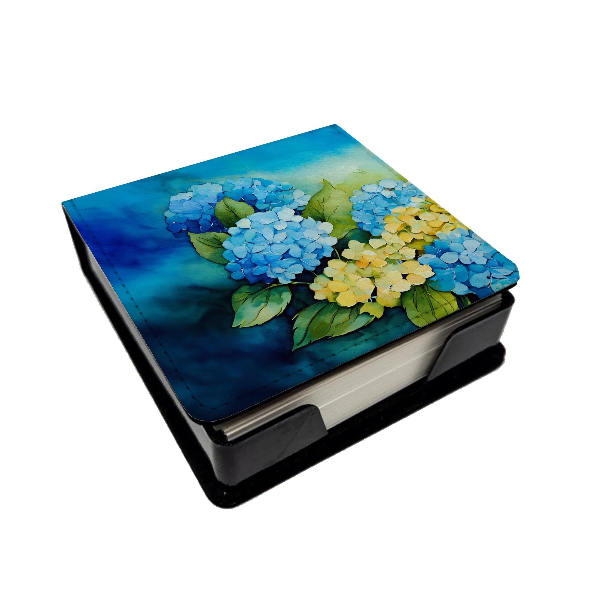 Buy this Hydrangeas in Watercolor PU Leather Note Paper Holder