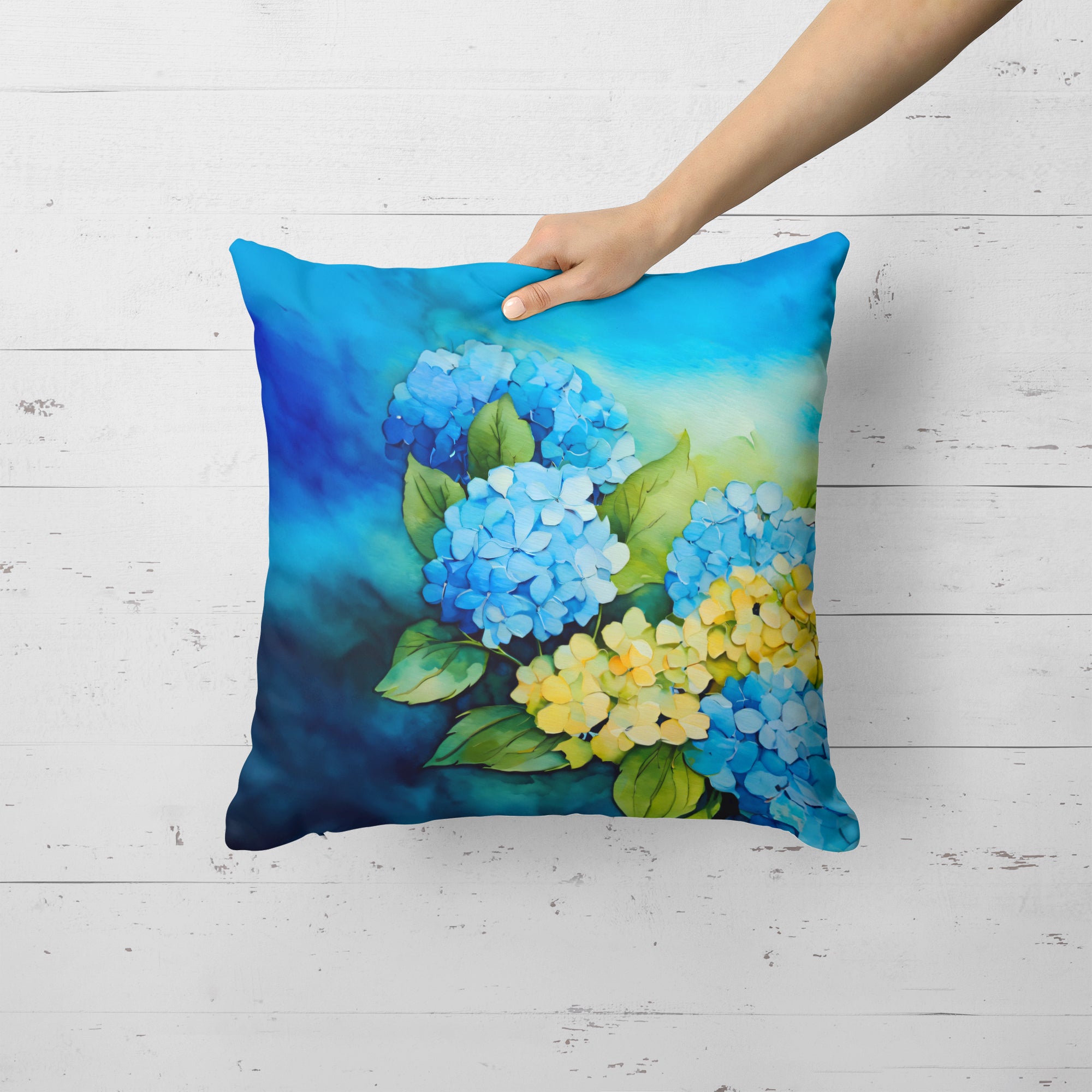 Buy this Hydrangeas in Watercolor Throw Pillow