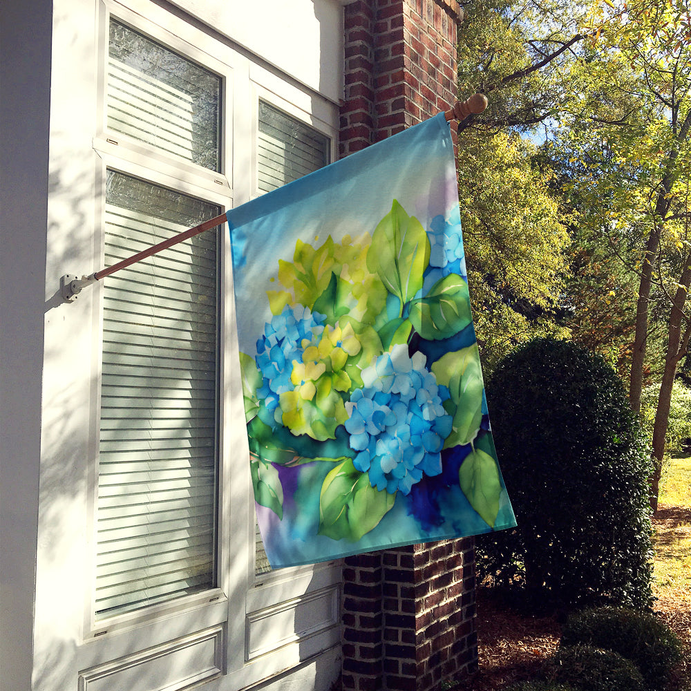 Buy this Hydrangeas in Watercolor House Flag