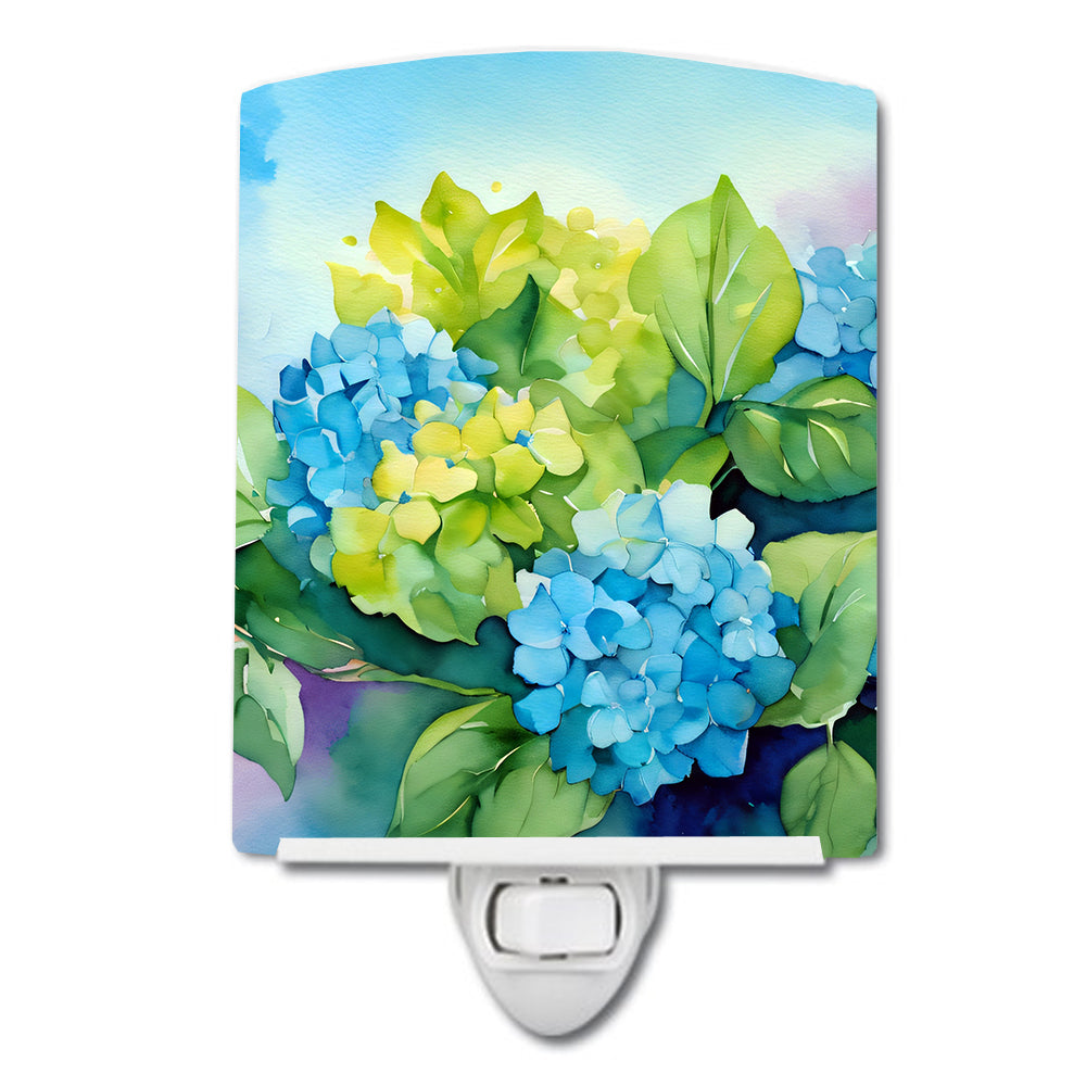 Buy this Hydrangeas in Watercolor Ceramic Night Light