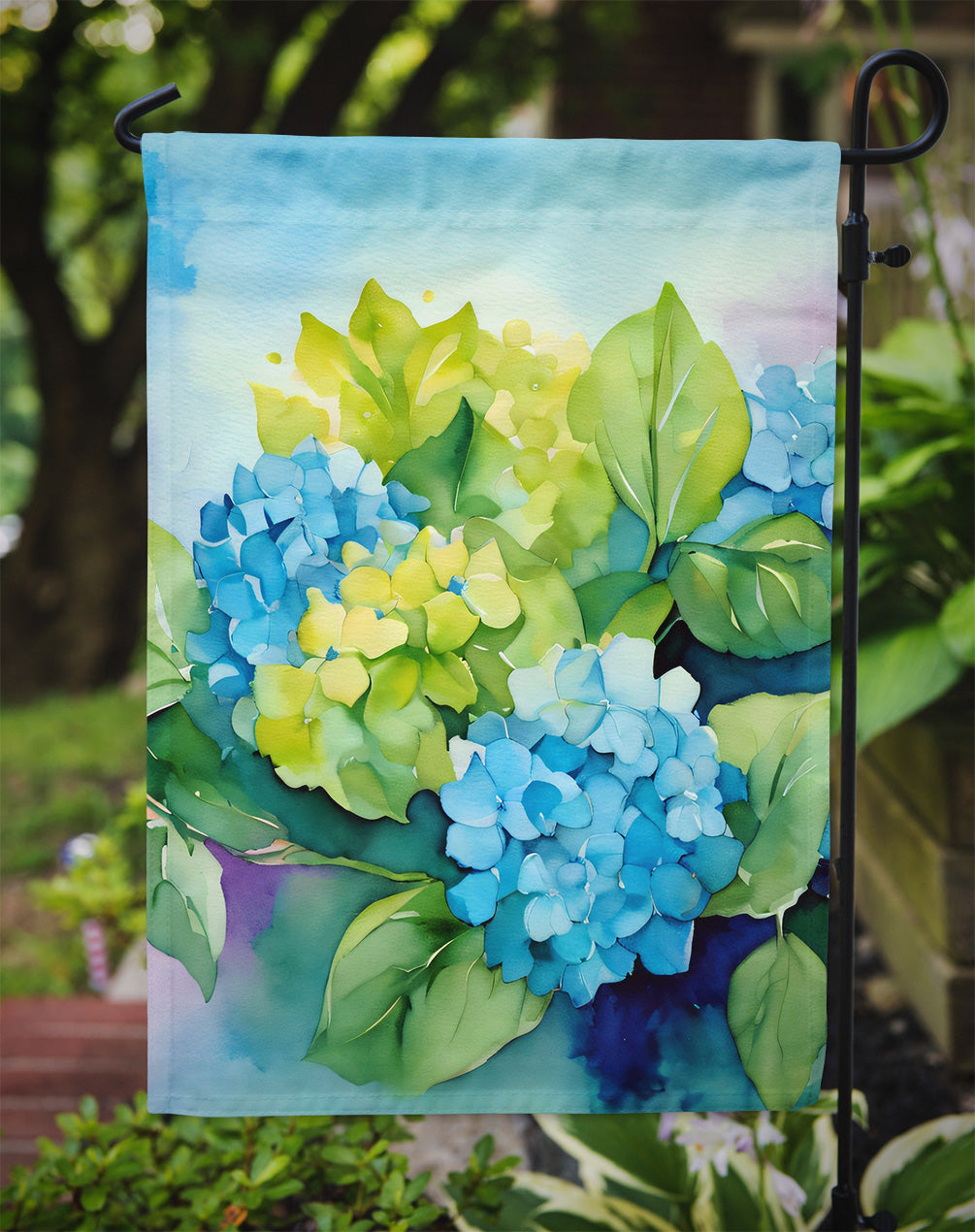 Hydrangeas in Watercolor Garden Flag