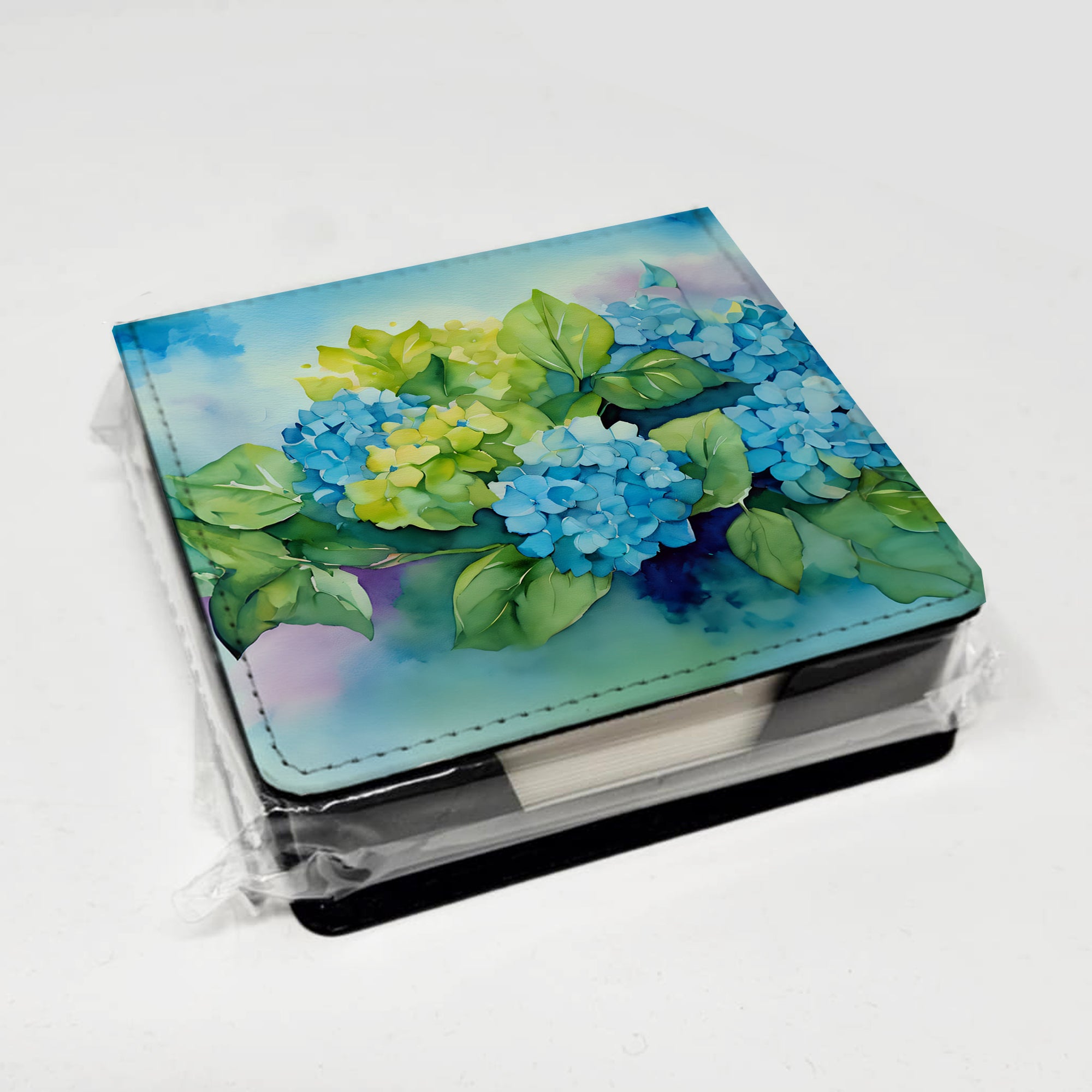 Hydrangeas in Watercolor PU Leather Note Paper Holder