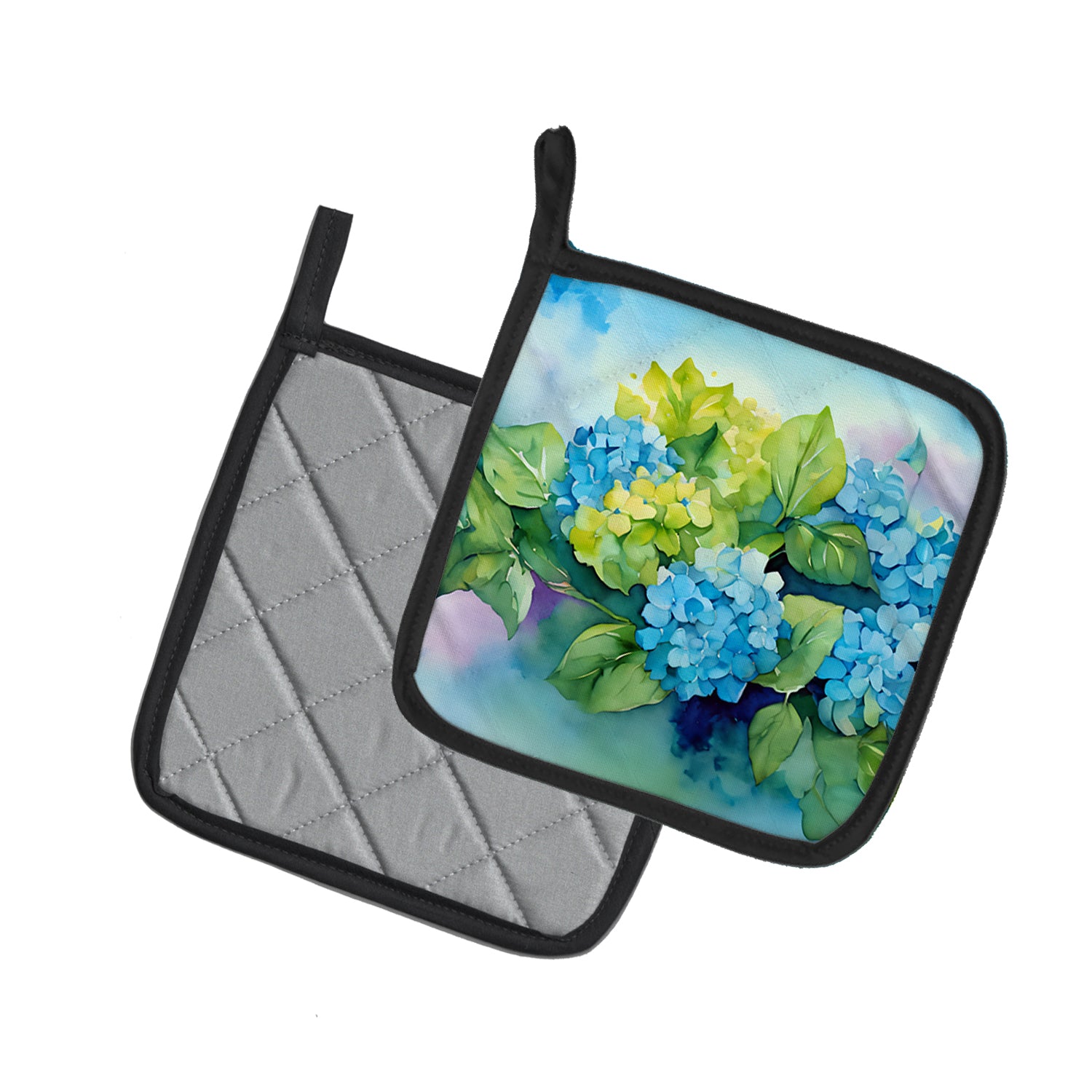 Buy this Hydrangeas in Watercolor Pair of Pot Holders