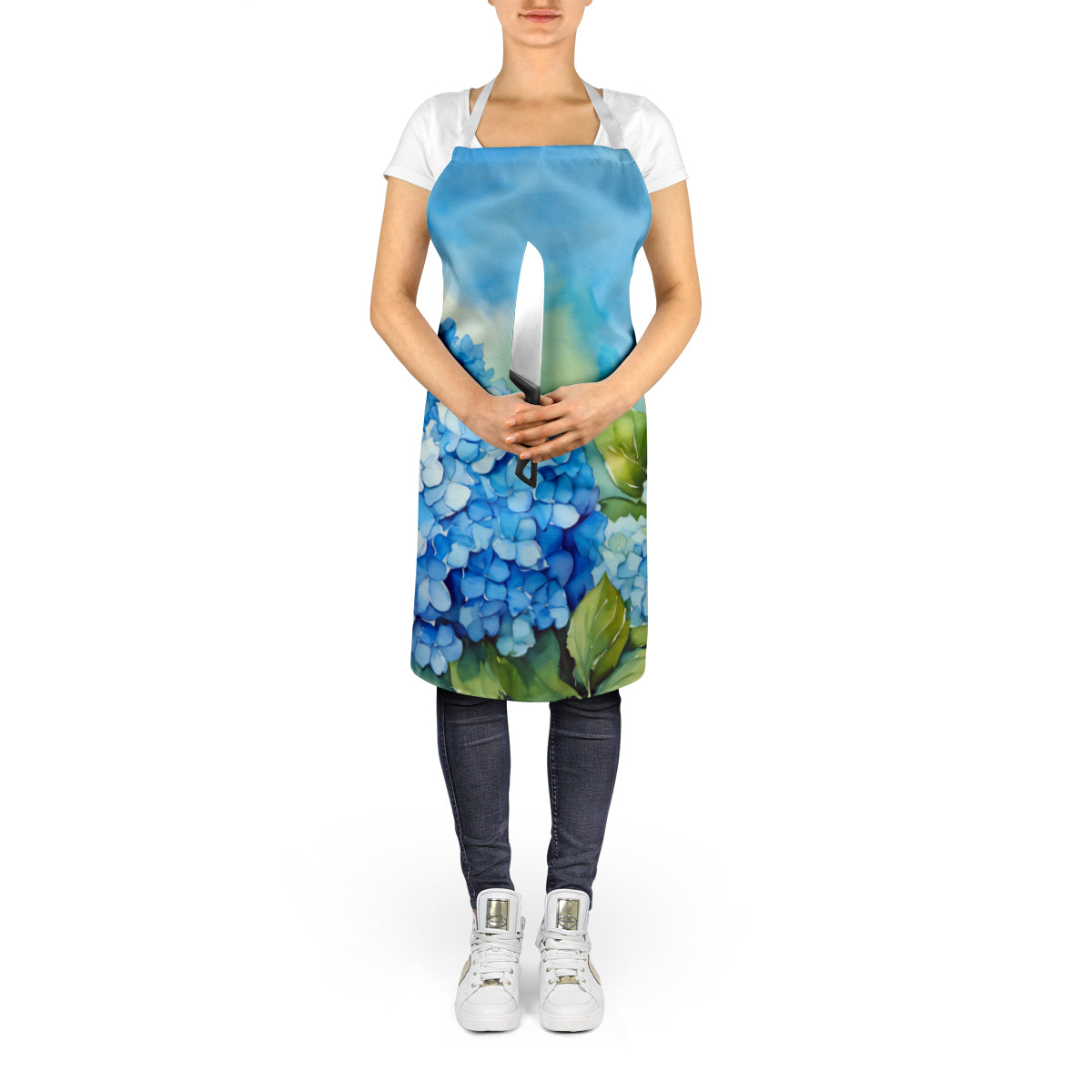 Hydrangeas in Watercolor Apron