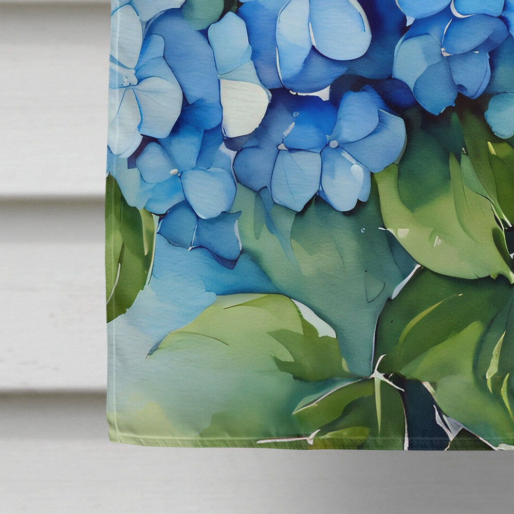 Hydrangeas in Watercolor House Flag