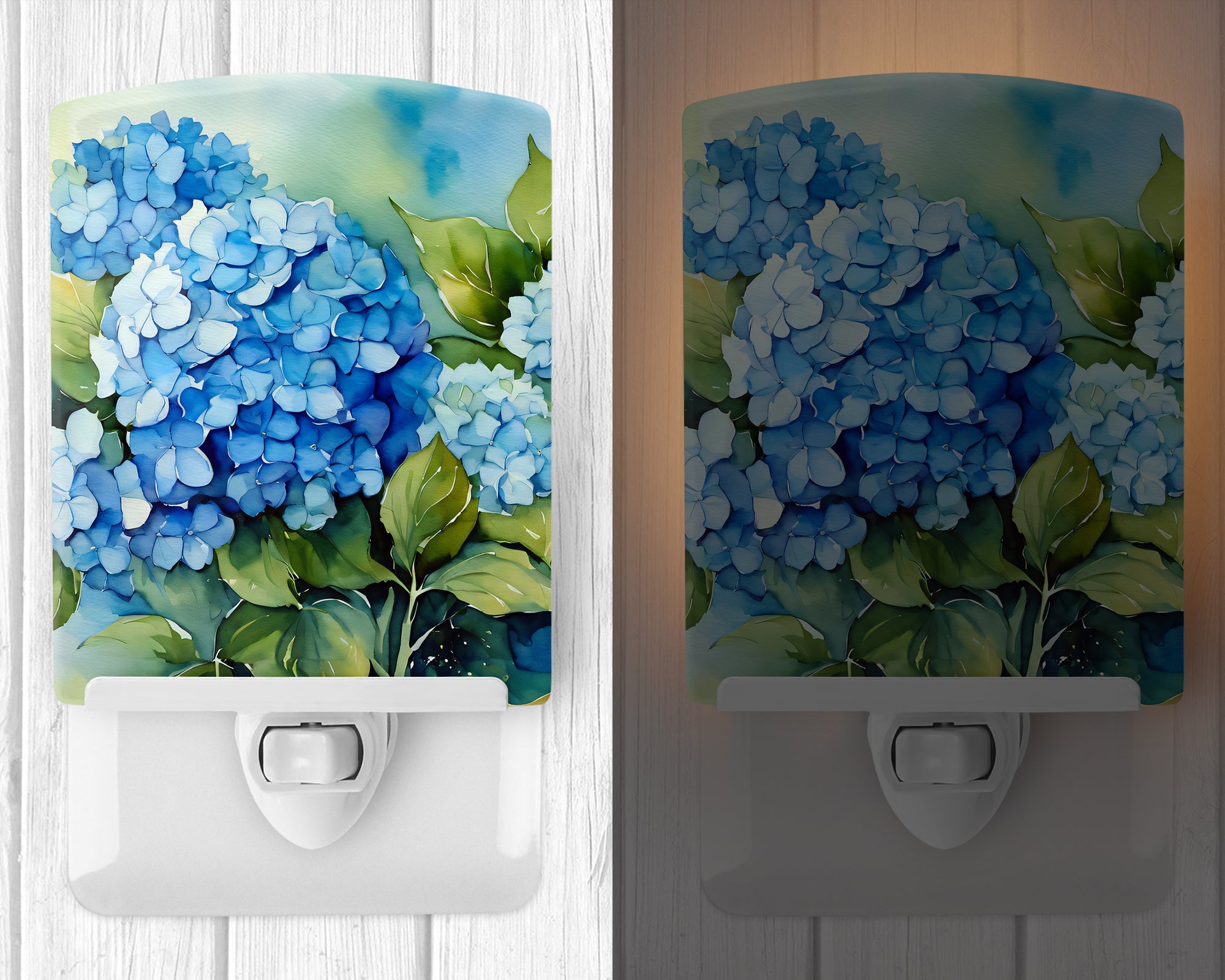 Buy this Hydrangeas in Watercolor Ceramic Night Light