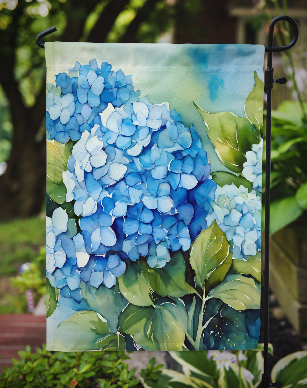 Hydrangeas in Watercolor Garden Flag