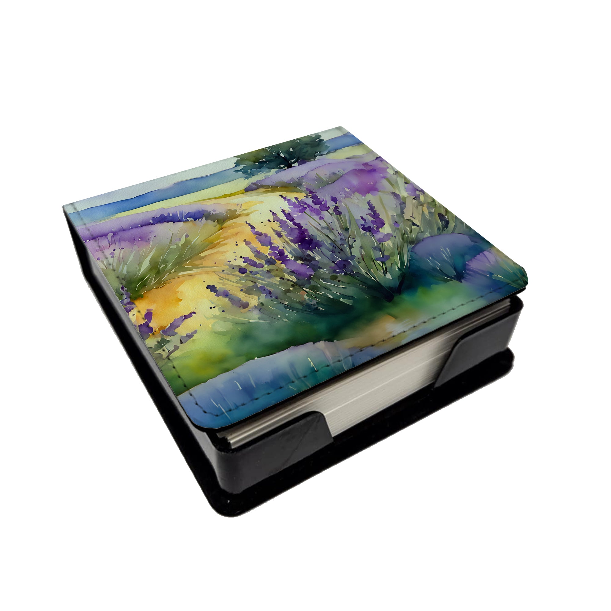 Buy this Lavender in Watercolor PU Leather Note Paper Holder