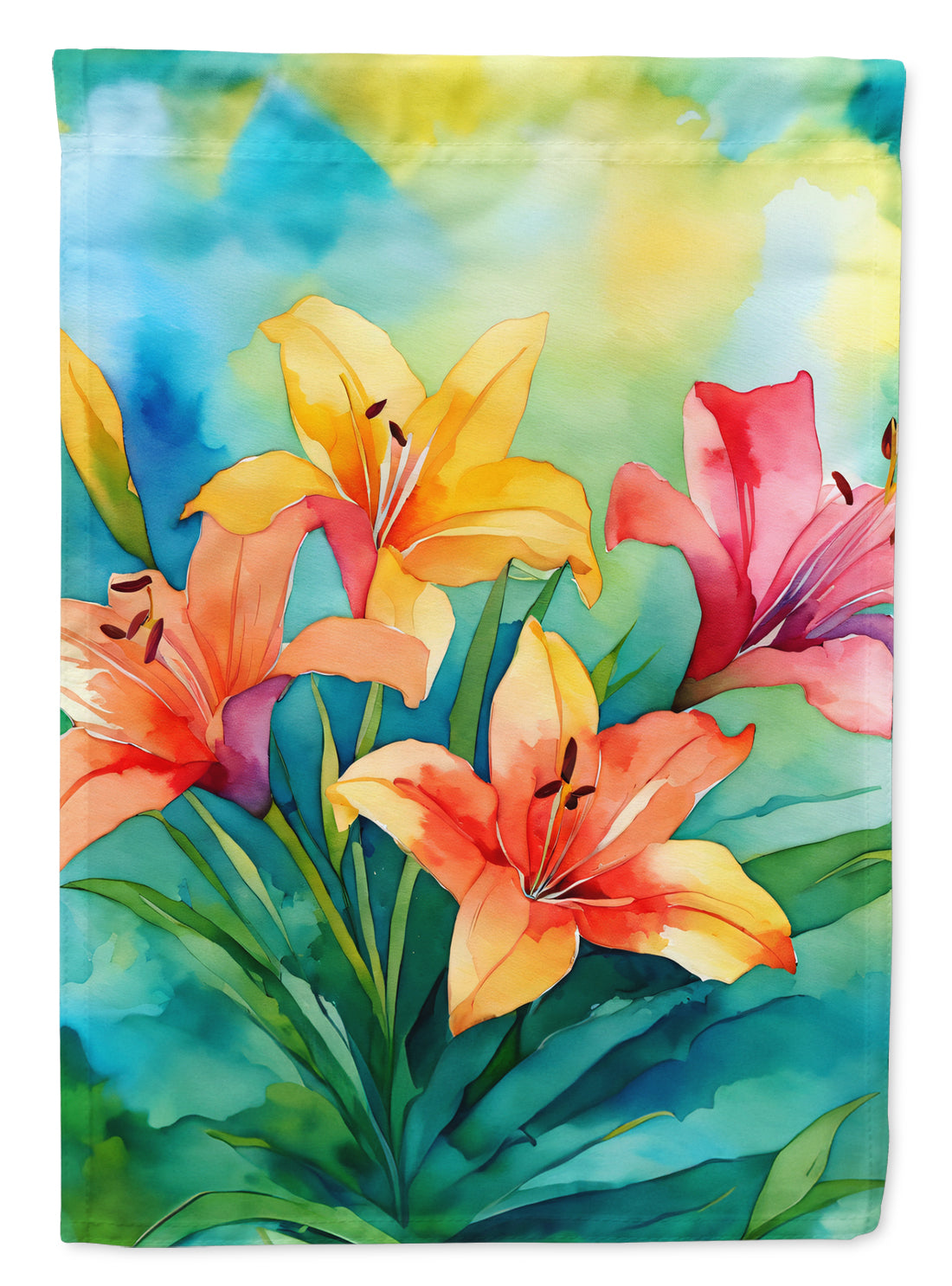 Buy this Lilies in Watercolor Garden Flag