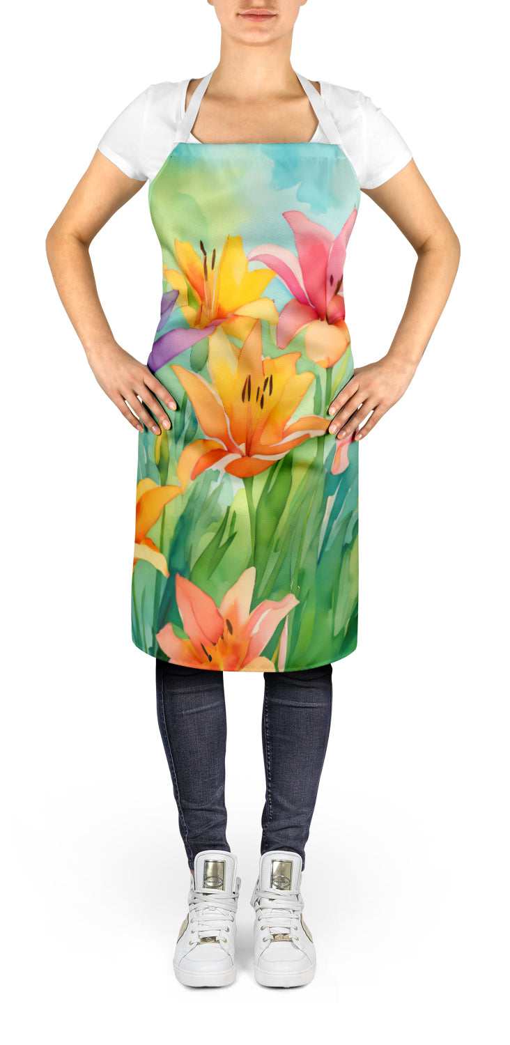 Buy this Lilies in Watercolor Apron