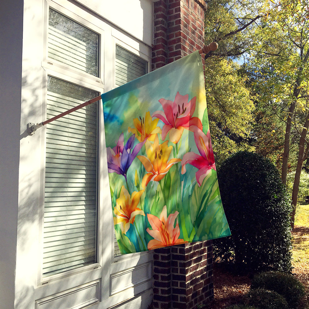 Buy this Lilies in Watercolor House Flag