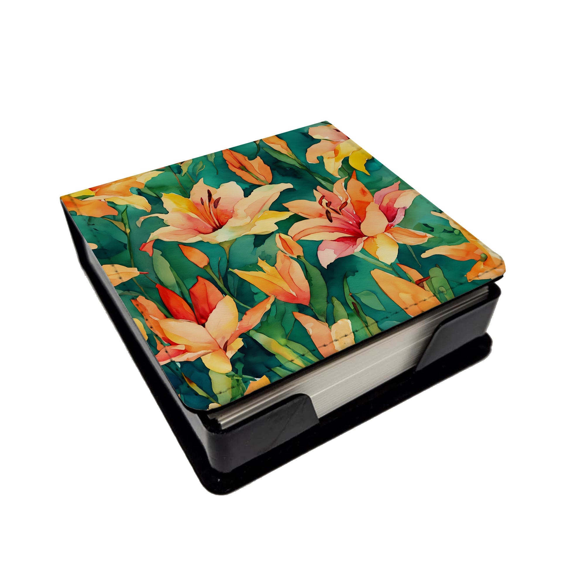 Buy this Lilies in Watercolor PU Leather Note Paper Holder