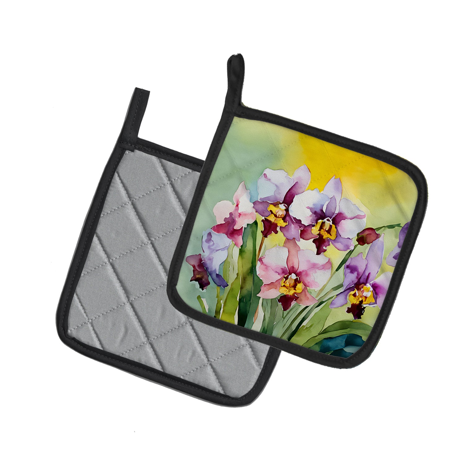 Buy this Orchids in Watercolor Pair of Pot Holders