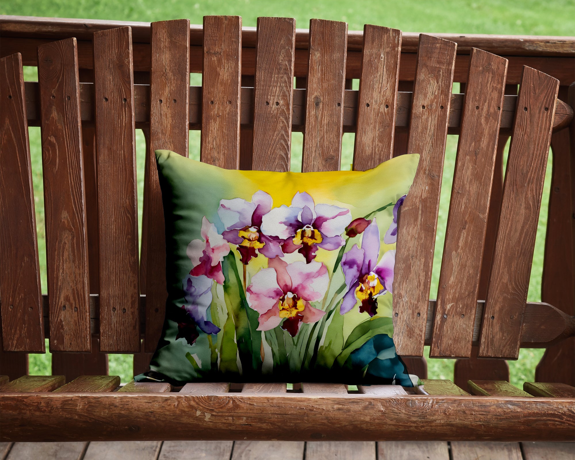 Buy this Orchids in Watercolor Throw Pillow