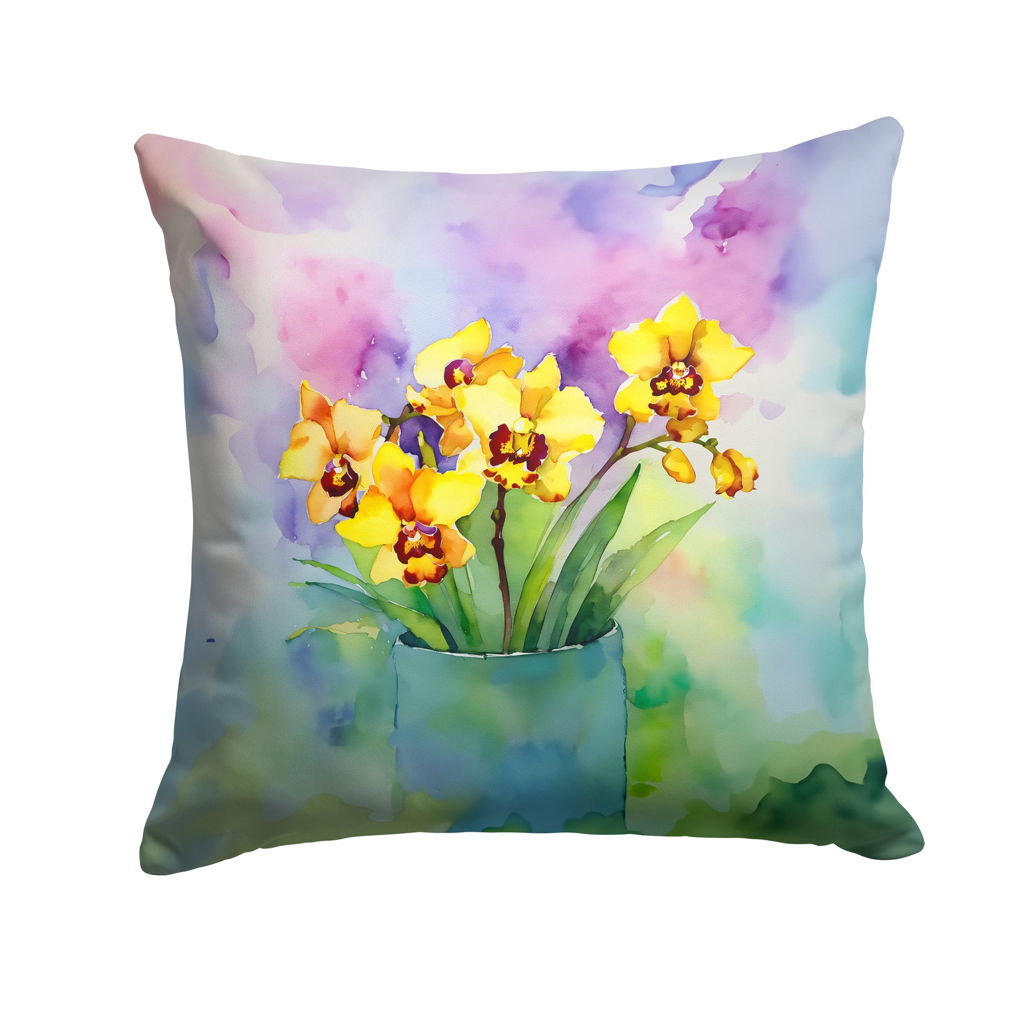 Buy this Orchids in Watercolor Throw Pillow