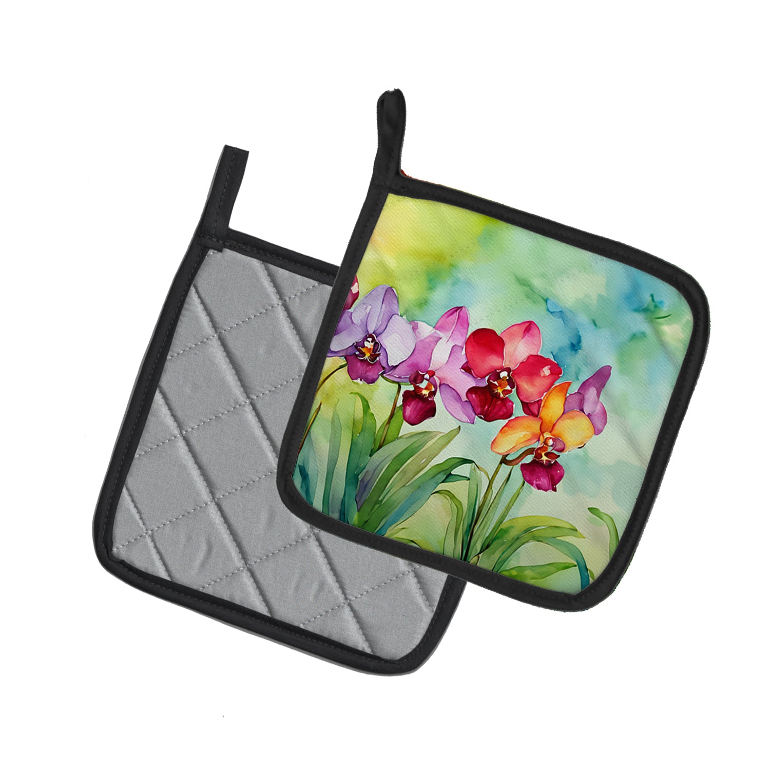 Buy this Orchids in Watercolor Pair of Pot Holders