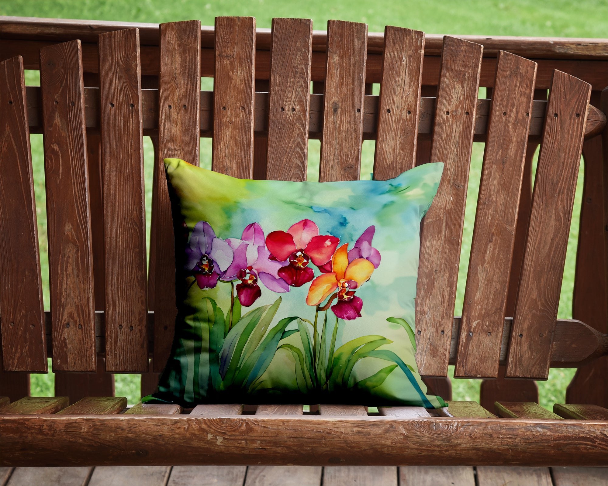 Buy this Orchids in Watercolor Throw Pillow