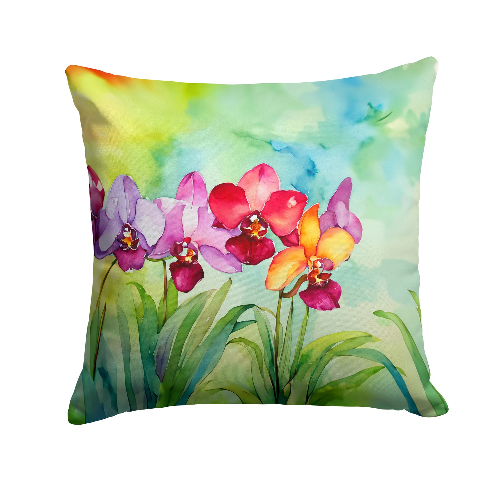 Buy this Orchids in Watercolor Throw Pillow