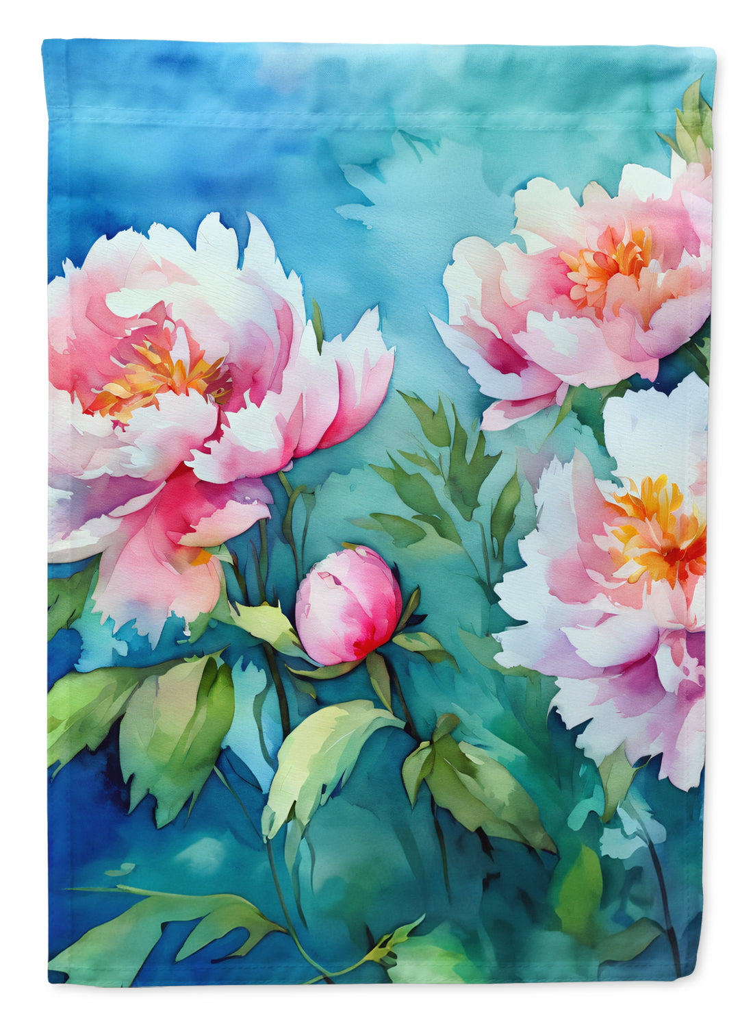 Buy this Peonies in Watercolor House Flag