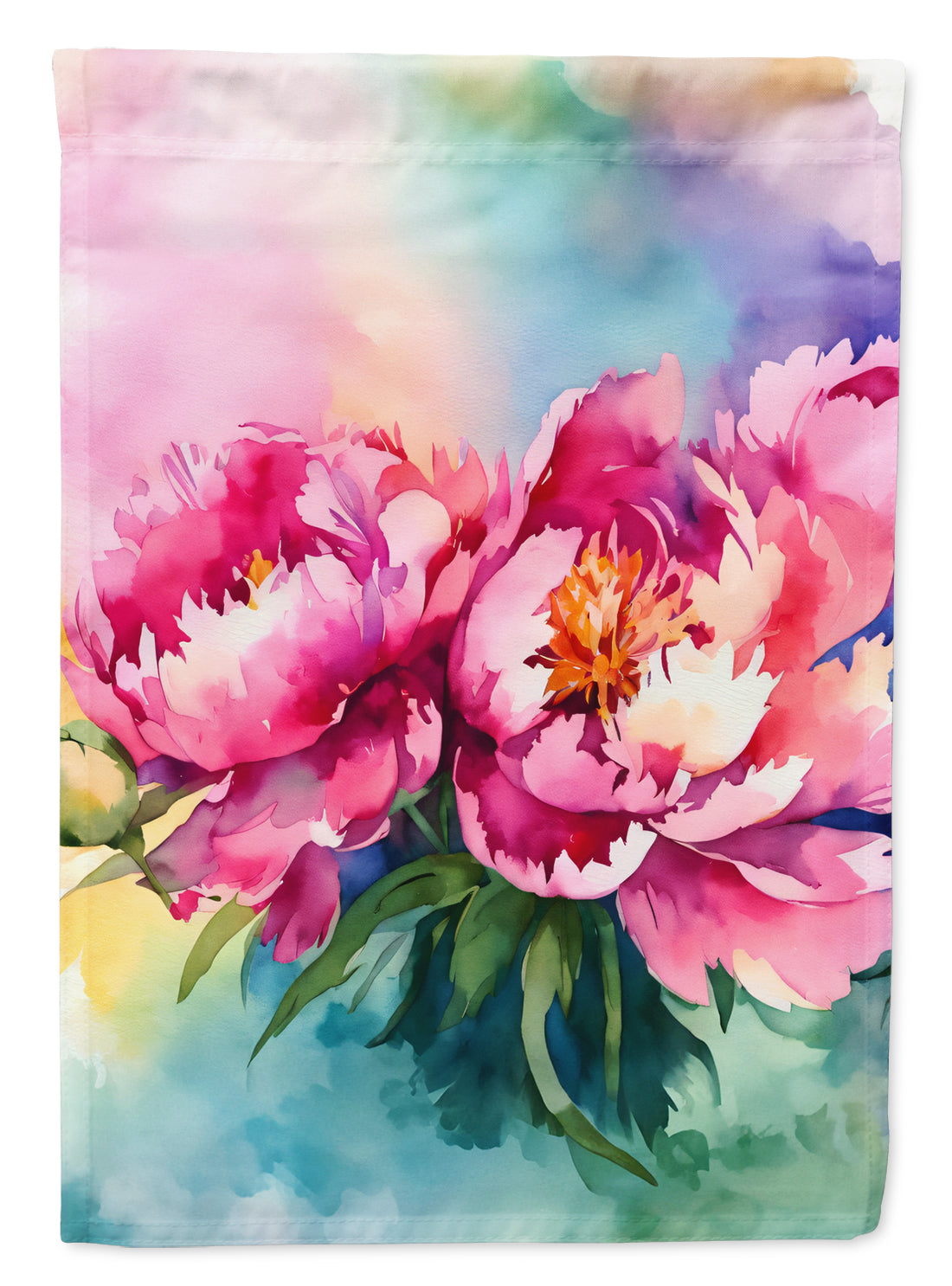 Buy this Peonies in Watercolor House Flag